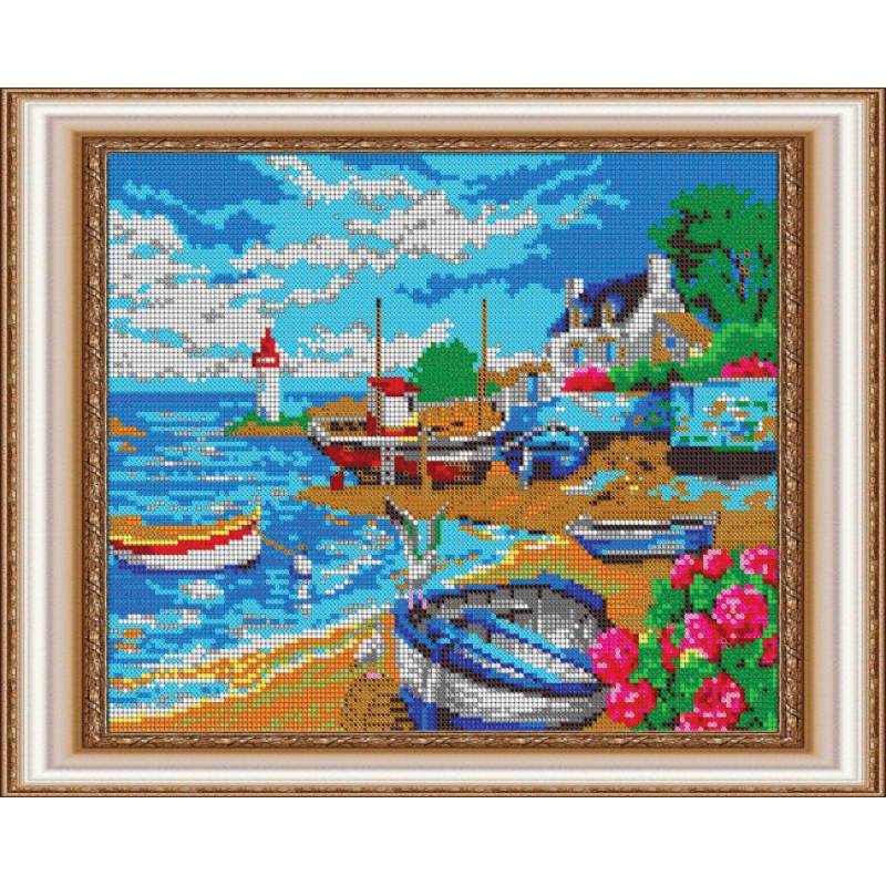 «Светлица» набор для вышивания бисером №510П «Пристань» бисер Чехия 30x24см