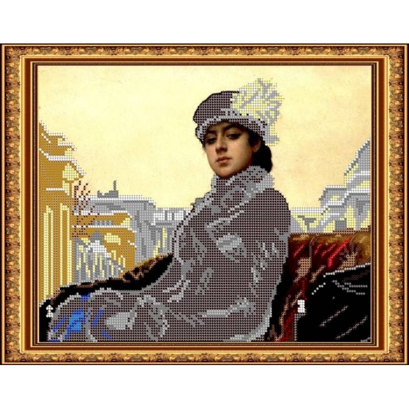 «Светлица» набор для вышивания бисером №246 «Неизвестная» бисер Чехия 30x24 см