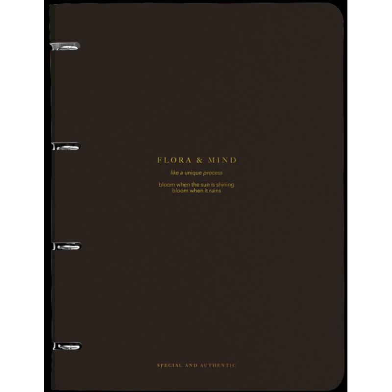 Тетрадь Flora, 120 листов, клетка, А4, кольцевой механизм,черный