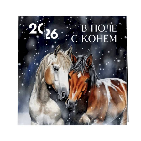 В поле с конем. Календарь настенный на 2026 год (300х300)