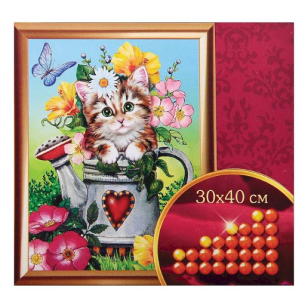 Алмазная вышивка с частичным заполнением «Котята», 30x40 см. Набор для творчества