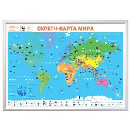 Атласы. Карты, книга Скретч-карта мира А1 'WWF. Blue Edition' купить по скидке