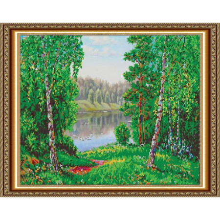 «Светлица» набор для вышивания бисером №502 «Свет родных берез» бисер Чехия 48x38см