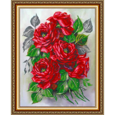 «Светлица» набор для вышивания бисером №107 «Садовые розы» бисер Чехия 38x48 см
