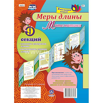 Плакат раскладной Меры длины. Математика из 9 секций