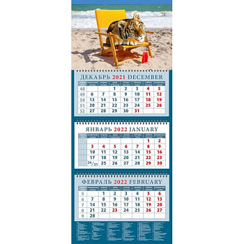 14223 2022 Календарь Год тигра. Слушая шелест приб