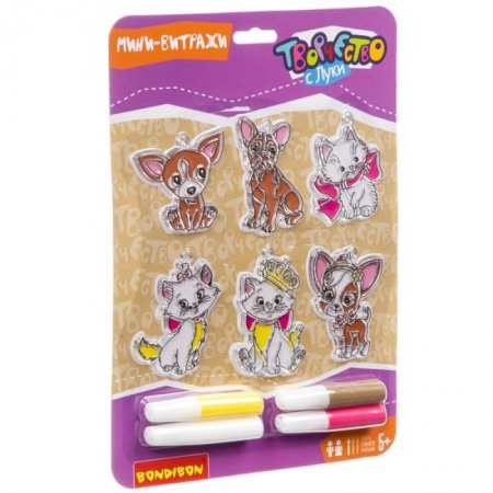 Поделки, мастерилки, книга Украшения. Домашние питомцы. Витраж. 6шт. ВВ3432 купить по скидке